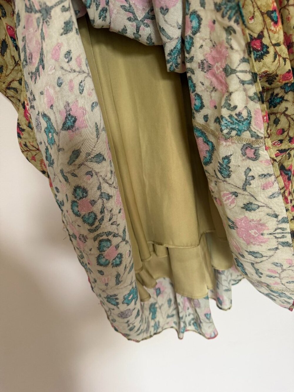 Peruvian Connection Jaipur Floral Maxi-Skirt Boho Chic Cottagecore Green - 10 - Picture 5 of 9